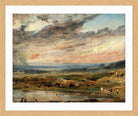 John Constable Print, Hampstead Heath, with Pond and Bathers (1821) in an oak frame