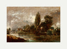 John Constable Print, Harnham Bridge, Salisbury (1821) with an off-white border for rolled canvas