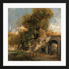John Constable Print, Harnham Gate, Salisbury (1820 to 1821) in a black frame