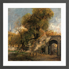 John Constable Print, Harnham Gate, Salisbury (1820 to 1821) in a dark grey frame