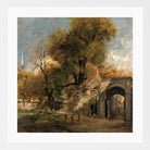 John Constable Print, Harnham Gate, Salisbury (1820 to 1821) in a white frame