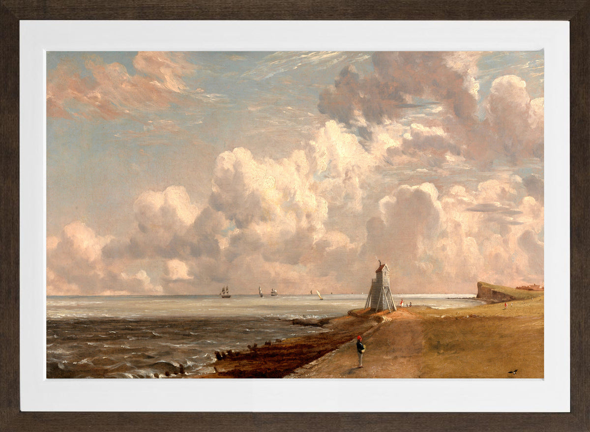 John Constable Print, Harwich- The Low Lighthouse and Beacon Hill (ca in a brown frame