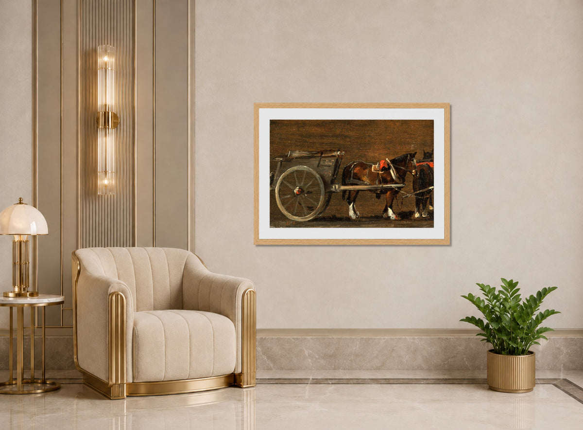 John Constable Print, Horse and Cart (ca displayed in an Art Deco interior