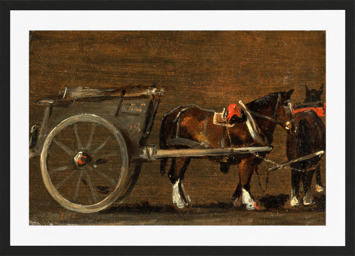 John Constable Print, Horse and Cart (ca in a black frame
