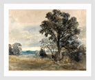 John Constable Print, Landscape at East Bergholt in a white frame