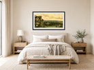 John Constable Print, Landscape (c displayed above a bed