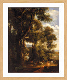 John Constable Print, Landscape with goatherd and goats (1823) in an oak frame