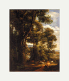 John Constable Print, Landscape with goatherd and goats (1823) with an off-white border for rolled canvas