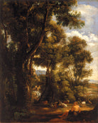 John Constable Print, Landscape with goatherd and goats (1823) as an unframed print