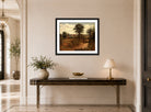 John Constable Print, Lane near Dedham (1802) displayed above a console table