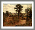 John Constable Print, Lane near Dedham (1802) in a light grey frame