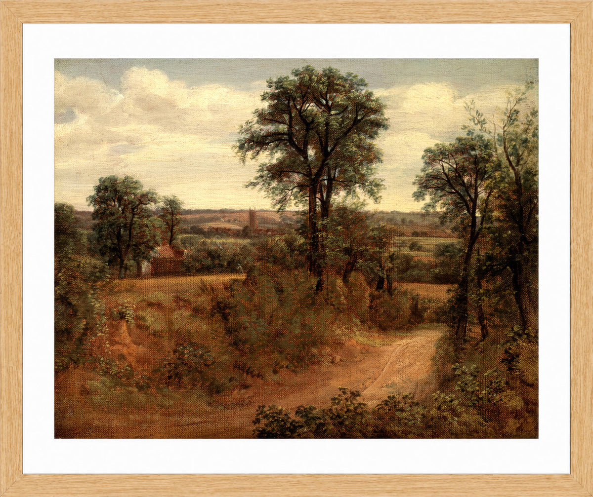 John Constable Print, Lane near Dedham (1802) in an oak frame