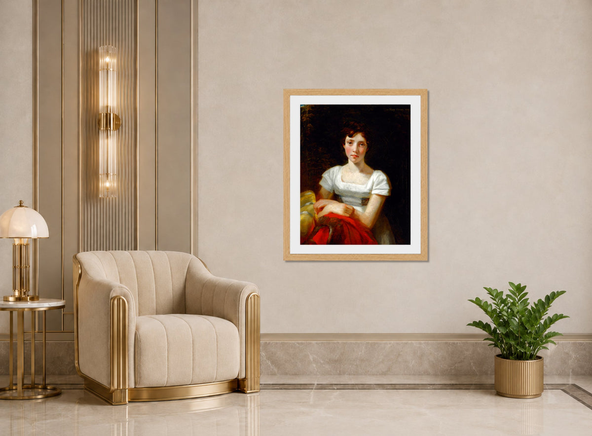 John Constable Print, Mary Freer (1809) displayed in an Art Deco interior