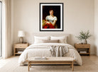 John Constable Print, Mary Freer (1809) displayed above a bed