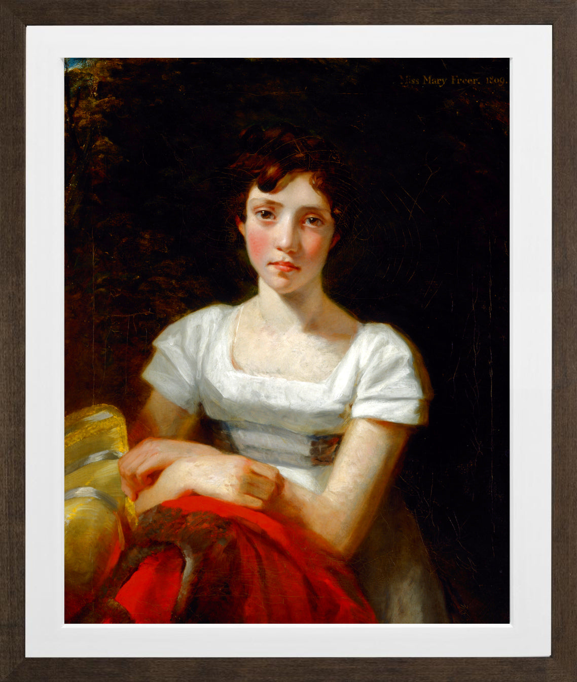 John Constable Print, Mary Freer (1809) in a brown frame