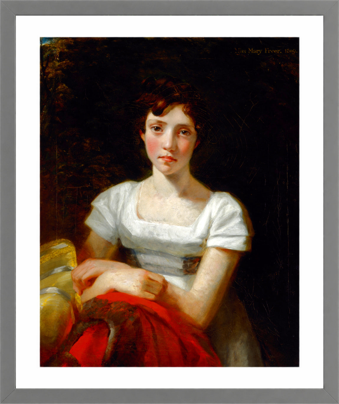 John Constable Print, Mary Freer (1809) in a light grey frame