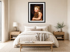 John Constable Print, Miss Lewis with a rabbit displayed above a bed