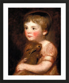 John Constable Print, Miss Lewis with a rabbit in a black frame