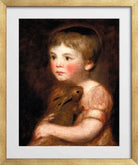John Constable Print, Miss Lewis with a rabbit in a gold frame