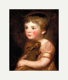 John Constable Print, Miss Lewis with a rabbit with an off-white border for rolled canvas