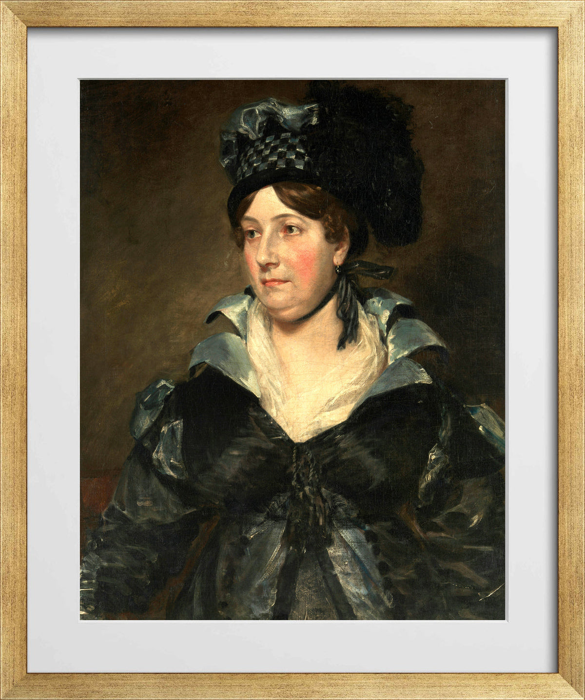 John Constable Print, Mrs. James Pulham Sr. (Frances Amys, ca in a gold frame