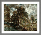 John Constable Print, On the River Stour in a light grey frame