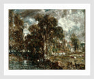 John Constable Print, On the River Stour in a white frame