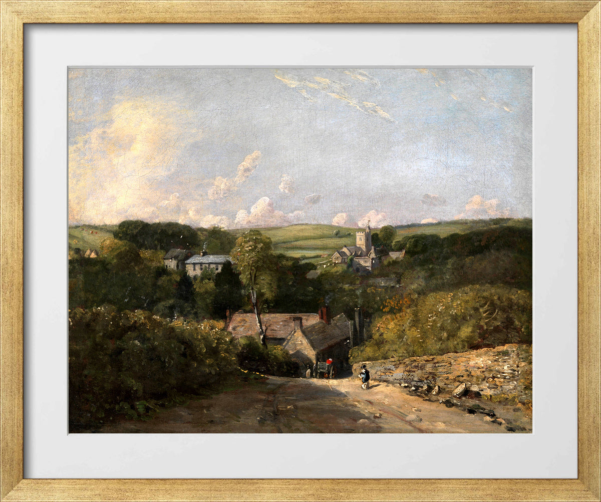 John Constable Print, Osmington Village (1816-1817) in a gold frame
