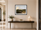 John Constable Print, Osmington Village (1816-1817) displayed above a console table