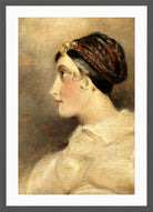 John Constable Print, Portrait Of A Lady in a dark grey frame