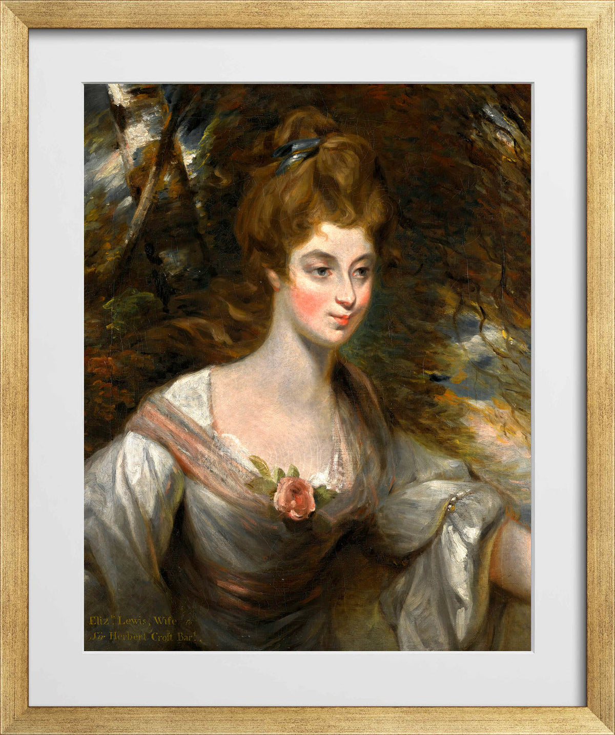 John Constable Print, Portrait Of Elizabeth, Lady Croft (1754-1815) in a gold frame