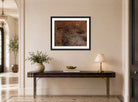 John Constable Print, Rushes by a pool (ca displayed above a console table