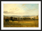John Constable Print, Sketch of Leighton Hall, Lancashire, the hills of the Lake District beyond in a black frame