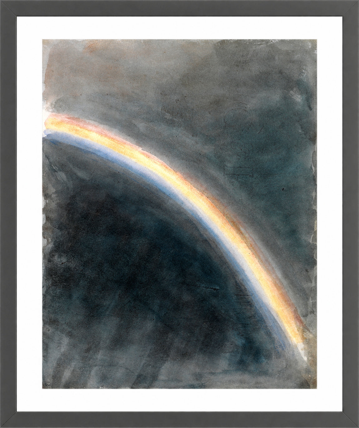 John Constable Print, Sky Study with Rainbow (1827) in a dark grey frame