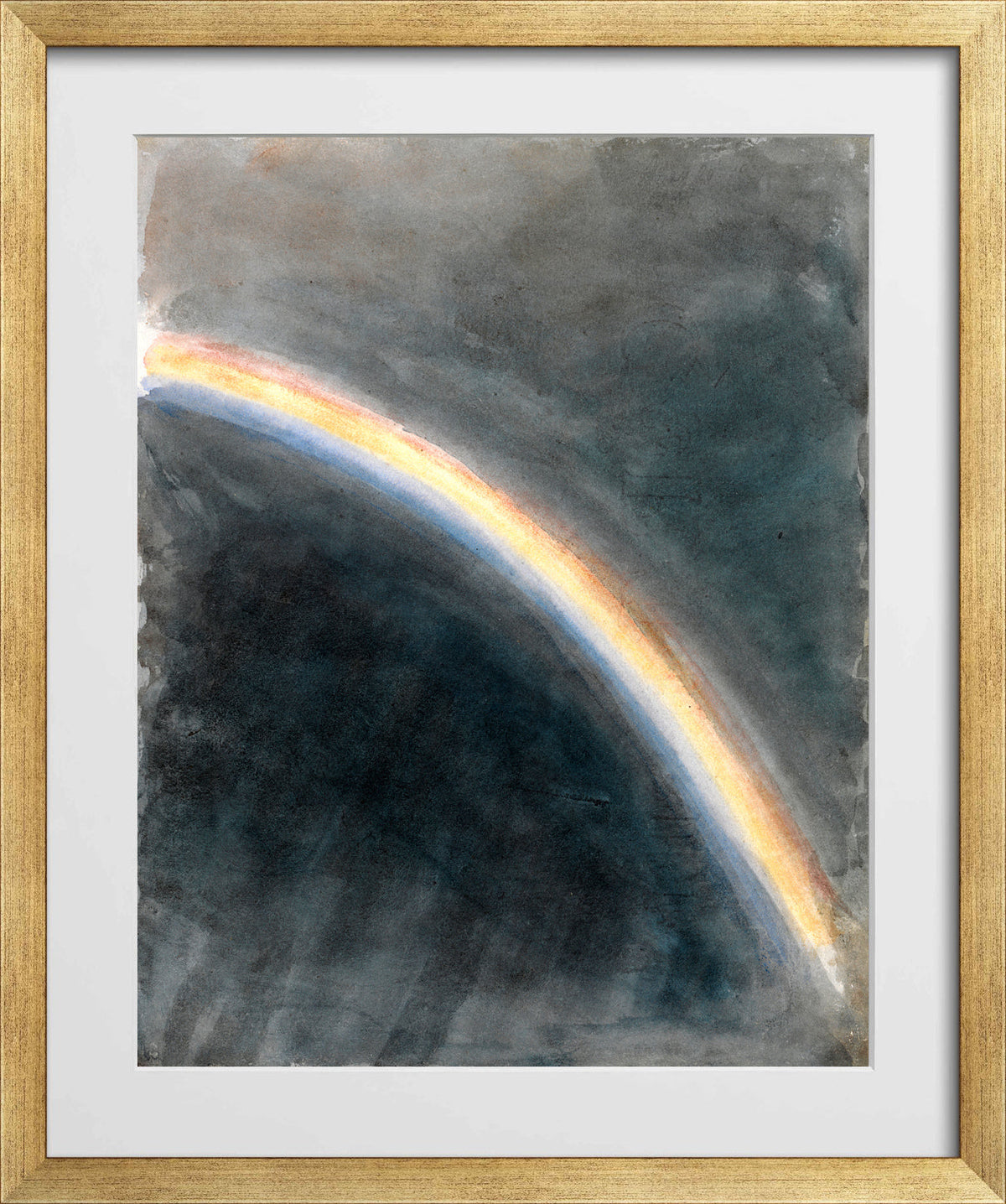 John Constable Print, Sky Study with Rainbow (1827) in a gold frame