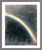 John Constable Print, Sky Study with Rainbow (1827) in a light grey frame