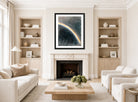 John Constable Print, Sky Study with Rainbow (1827) displayed in a Scandinavian living room