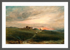 John Constable Print, Stonehenge at Sunset in a dark grey frame