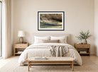John Constable Print, Stormy Sea, Brighton (ca displayed above a bed