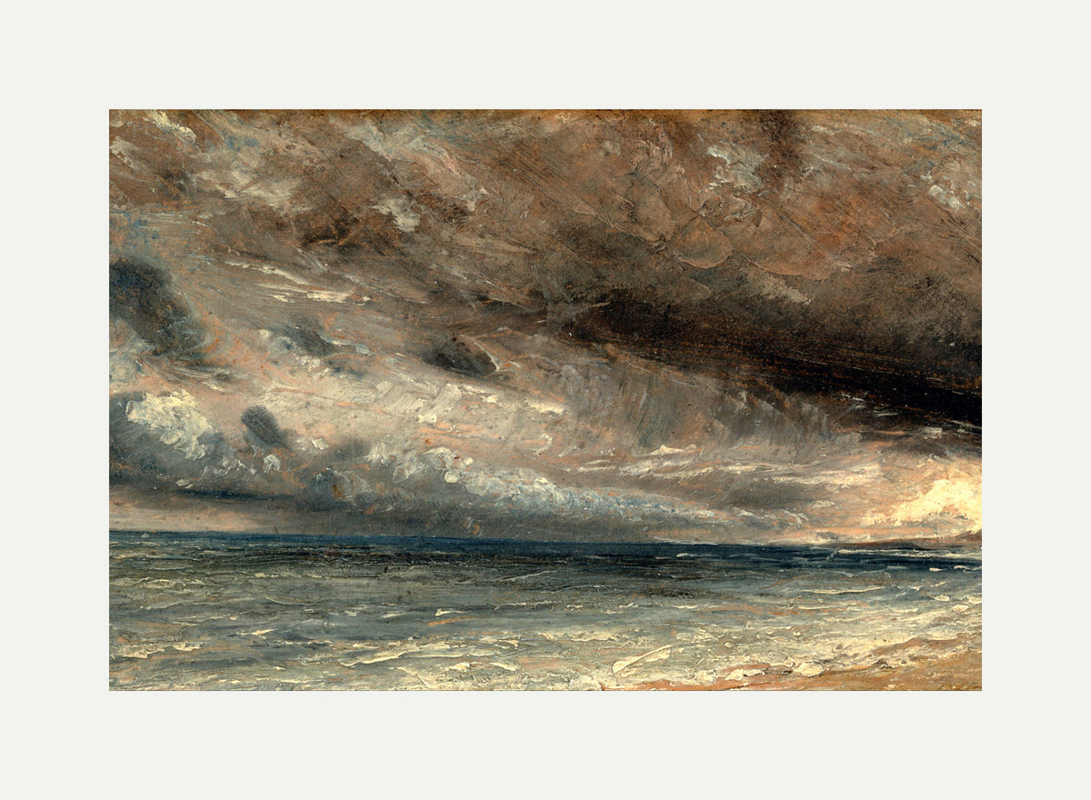 John Constable Print, Stormy Sea, Brighton (ca with an off-white border for rolled canvas