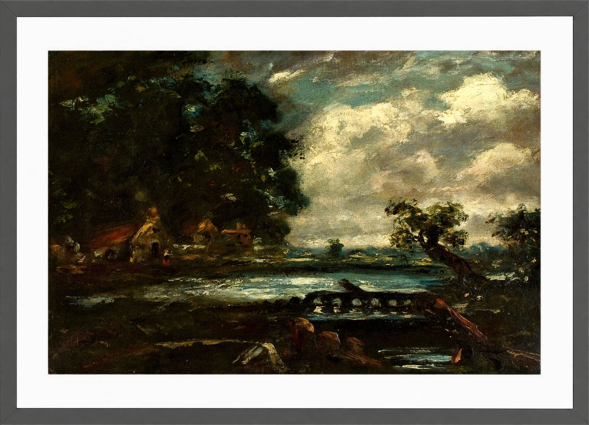 John Constable Print, Study for ‘The Leaping Horse’ in a dark grey frame