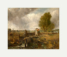 John Constable Print, Study of A boat passing a lock with an off-white border for rolled canvas