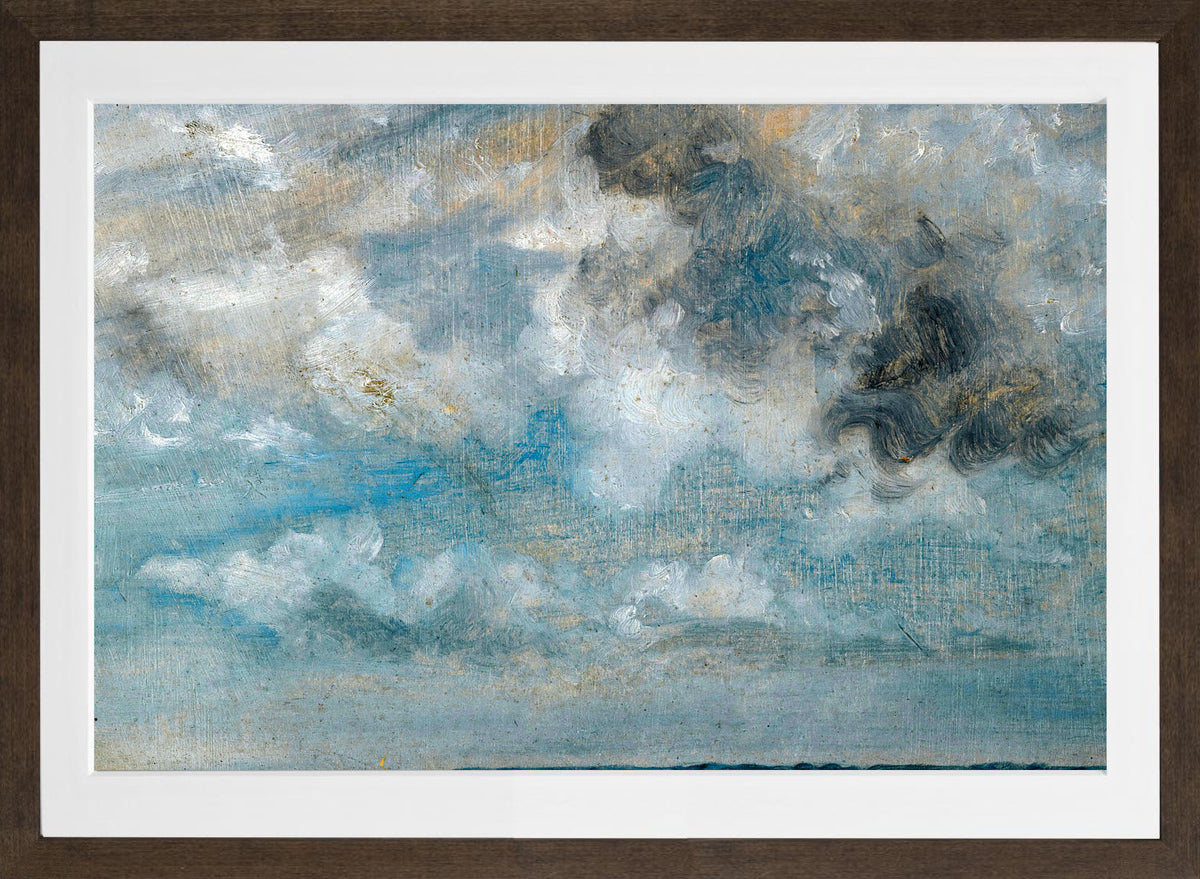 John Constable Print, Study Of Clouds in a brown frame