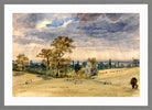 John Constable Print, Suffolk Landscape in a light grey frame