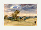 John Constable Print, Suffolk Landscape with an off-white border for rolled canvas