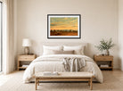 John Constable Print, Summer, Evening Landscape displayed above a bed