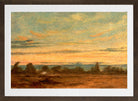 John Constable Print, Summer, Evening Landscape in a brown frame