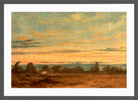 John Constable Print, Summer, Evening Landscape in a dark grey frame