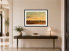 John Constable Print, Summer, Evening Landscape displayed above a console table