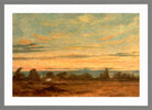 John Constable Print, Summer, Evening Landscape in a light grey frame